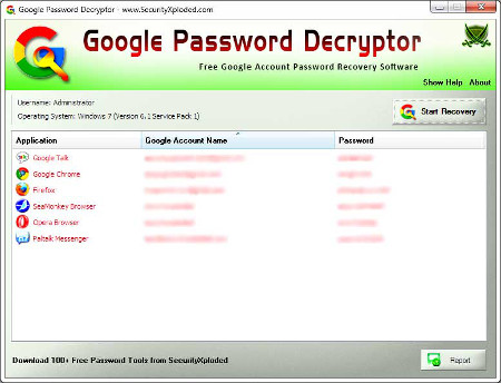 Google Password Decryptor